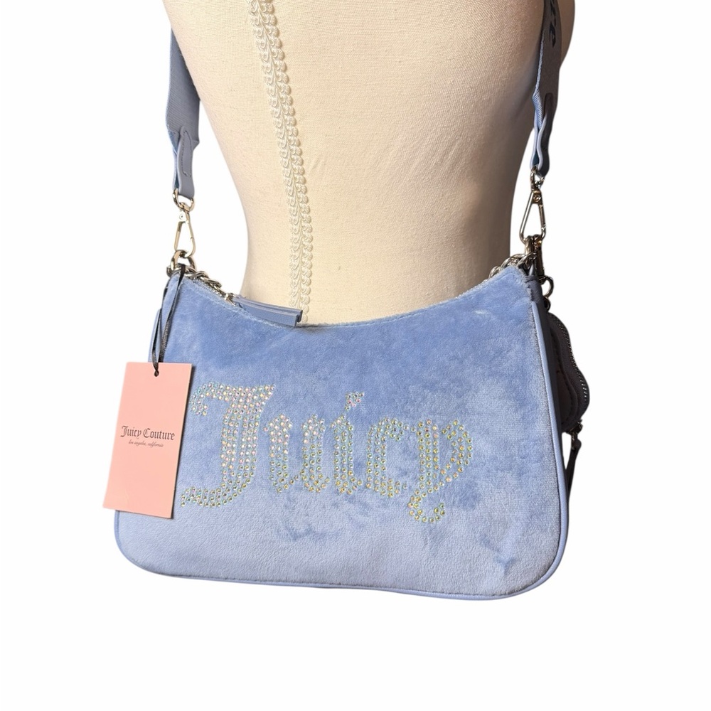 Juicy Couture Light Blue Shoulder Bag with Chain and Coin Purse - Picture 3 of 8